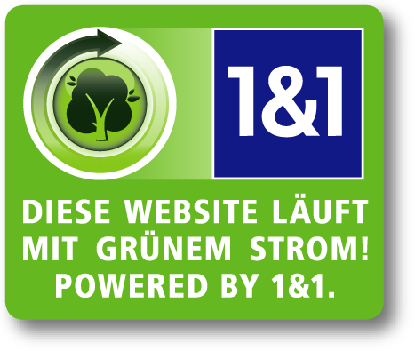 Logo 1und1 mit grünem Strom